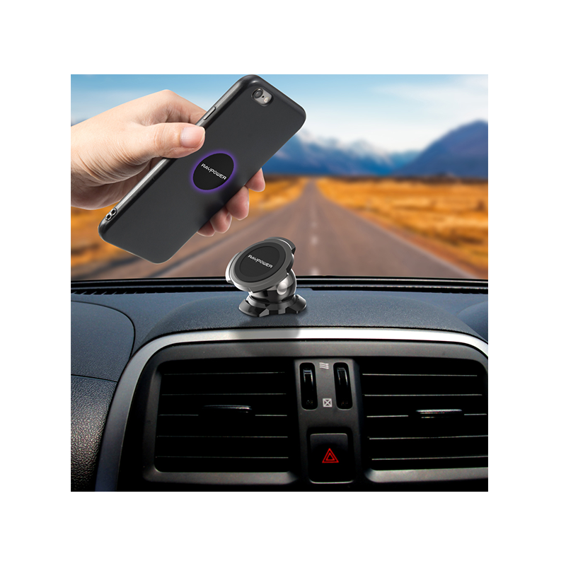 RavPower Ultra Compact Magnetic Car Mount / Aluminum- Black