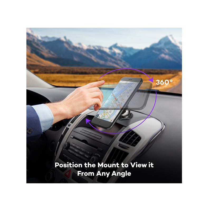 RavPower Ultra Compact Magnetic Car Mount / Aluminum- Black