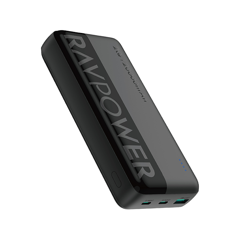 RavPower 3-Port PD 20W 20000 mAh Power Bank - Black