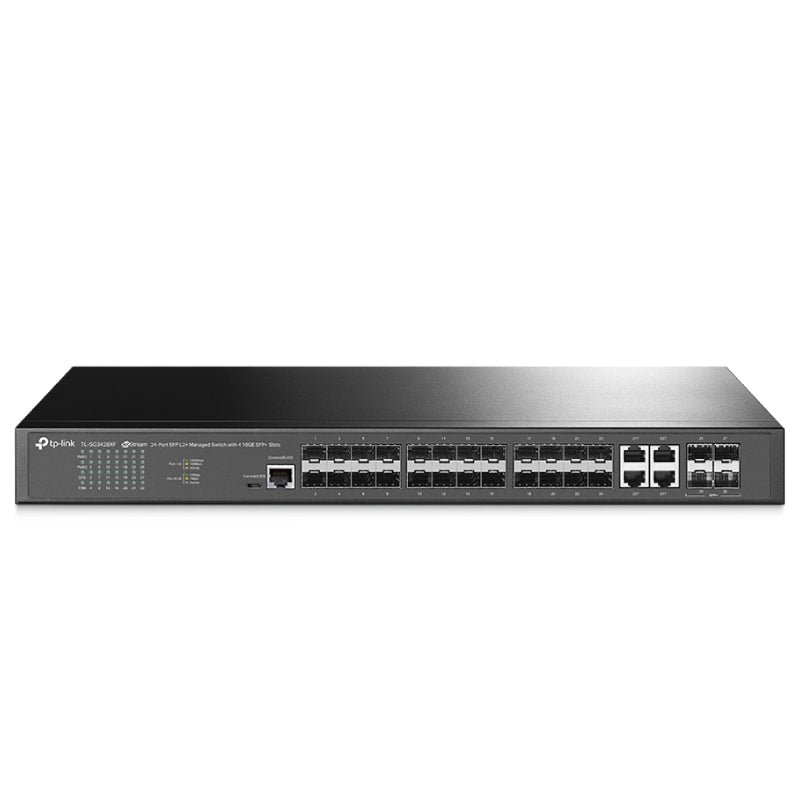 TP-Link (TL-SG3428XF) JetStream 24-Port SFP L2+ Managed Switch with 4 10GE SFP+ Slots - 128Gbps / Micro-USB / LAN