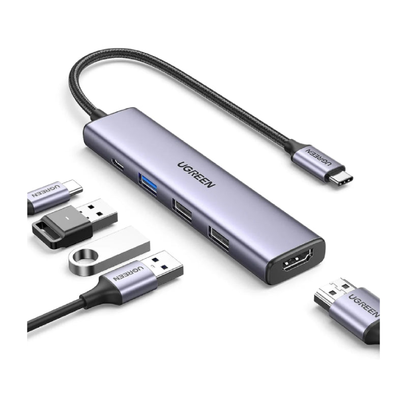 Ugreen 5-in-1 USB-C Hub (100W PD, 4K@30Hz HDMI) Model CM478 15495