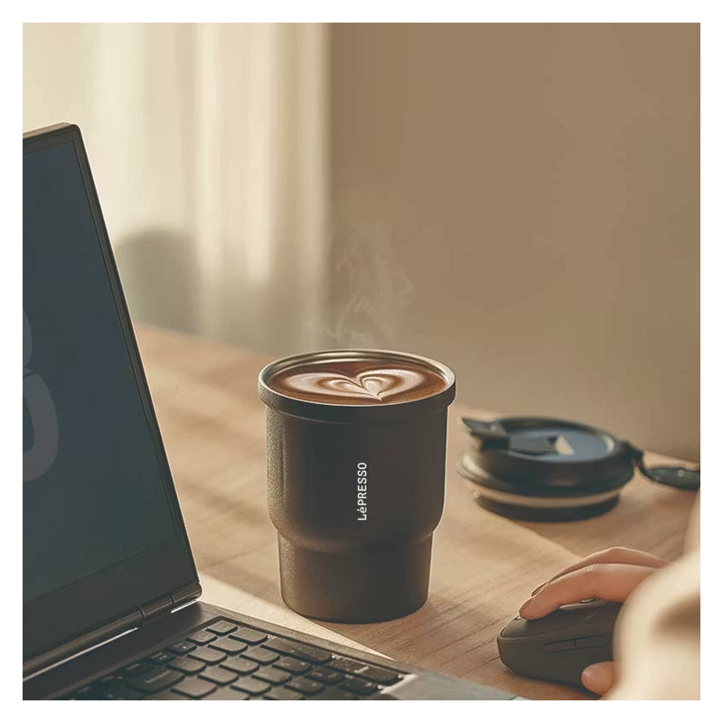 LePresso Insulated Tumbler Hot & Cold Drinks - 450ml / Black