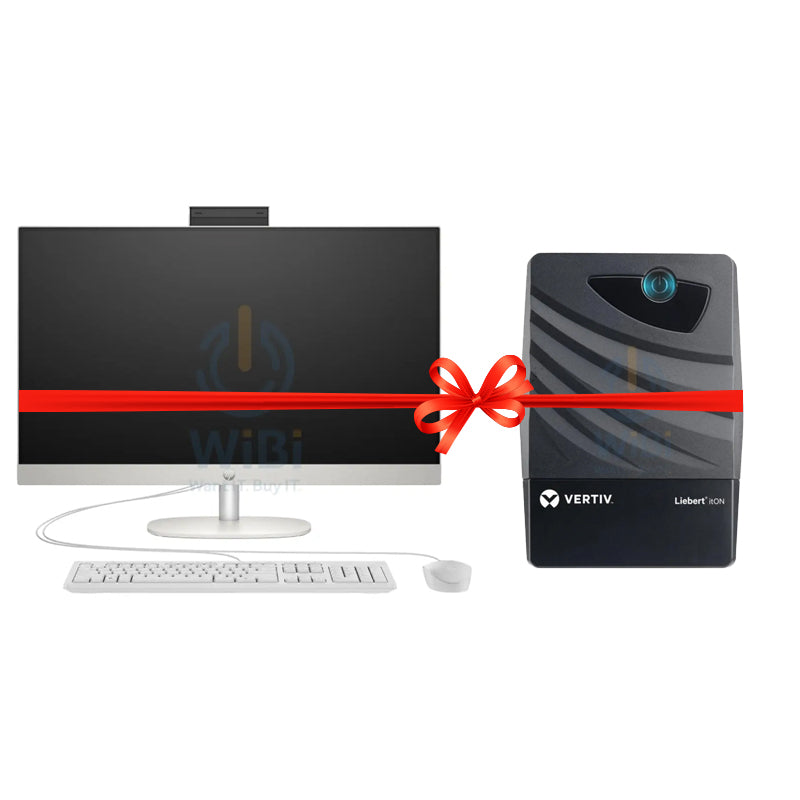 HP 27-CR2039NE AIO AI PC - Ultra 7 255U / 8GB / 512GB (NVMe M.2 SSD) / 27" FHD Touch / 1YW / Shell White + Vertiv / Liebert itON 800VA (360W) UPS - Bundle Offer