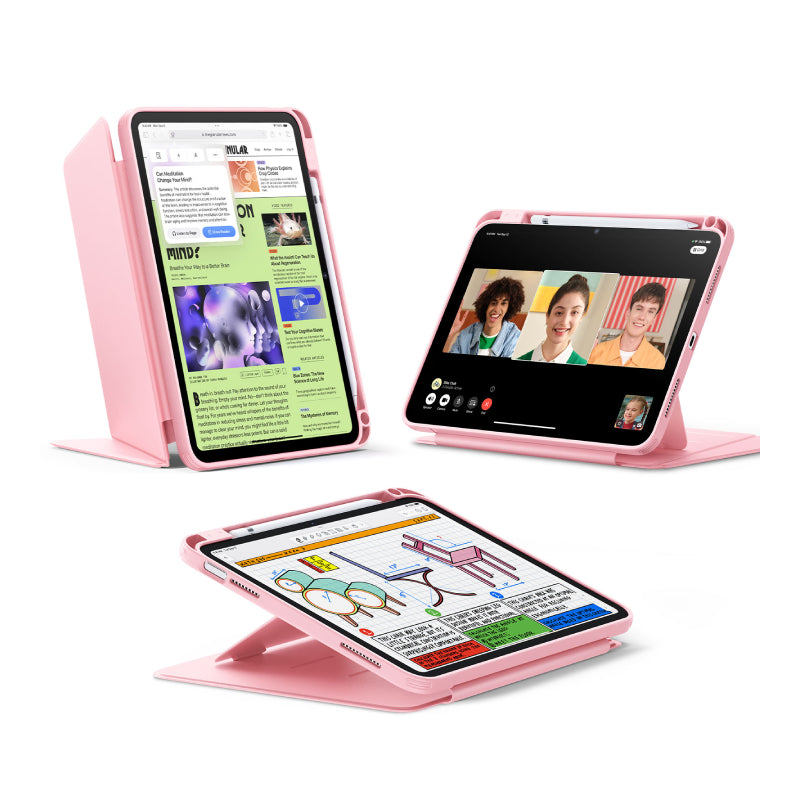 ESR Flip Hybrid Case (Pencil Holder) For iPad 11 inch/10.9 inch 11th Gen(A16)/10th Gen - Pink