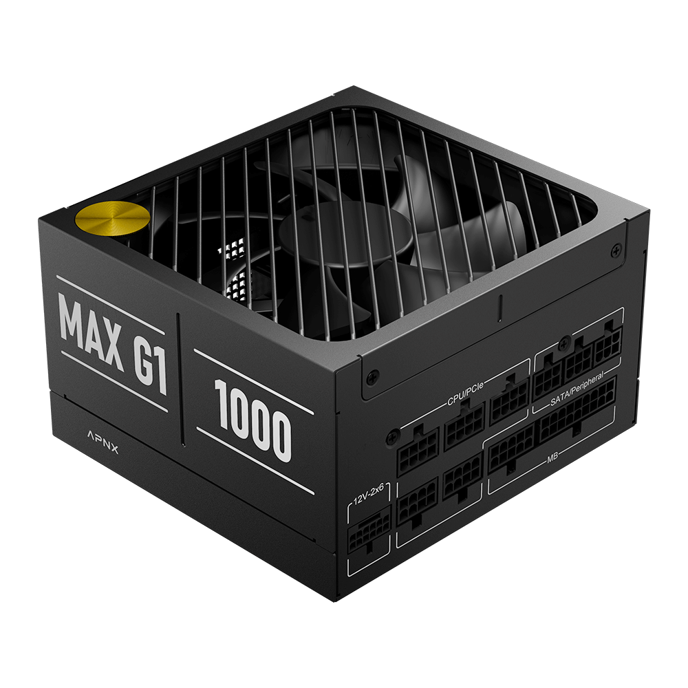 APNX MAX G1 Full Modular PCIE 5.1 ATX 3.1 80 Plus Gold Power Supply - 1000W / Black