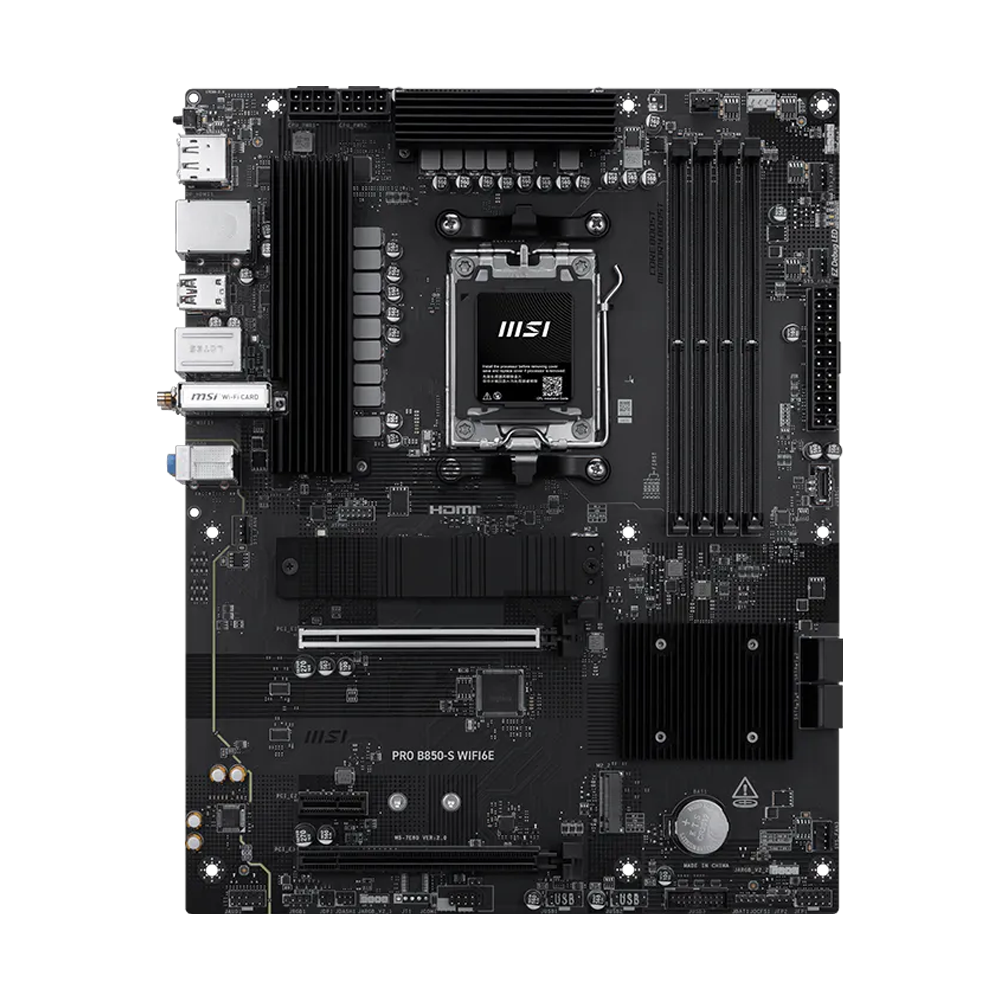 MSI PRO B850-S Motherboard - DDR5 / Wi-Fi6E / HDMI / DisplayPort / USB - Black