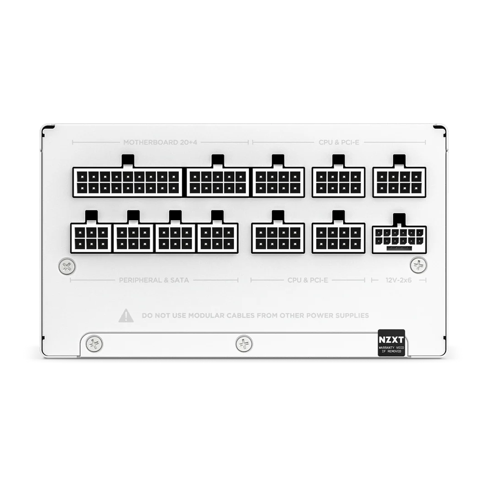 NZXT ATX 3.X 80 Plus Gold Fully Modular Low Noise Power Supply - 1000W / White