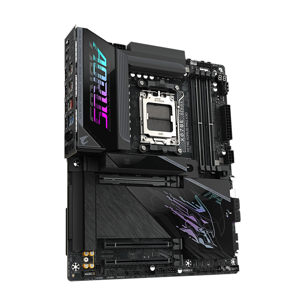 GIGABYTE X870E AORUS PRO X3D Motherboard - Wi-Fi / Bluetooth / HDMI / DisplayPort / USB - Black