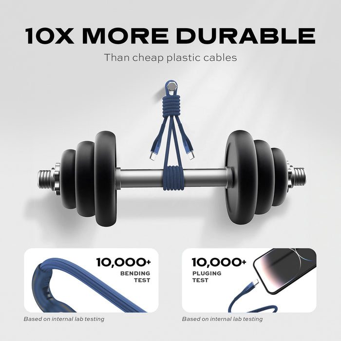 Statik MagStack برو مغناطيسي ، كابل يو اس بي إلى يو اس بي بطول 90 سم - أزرق داكن