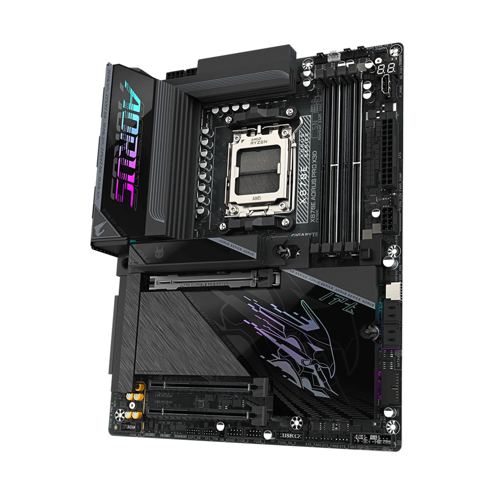GIGABYTE X870E AORUS PRO X3D Motherboard - Wi-Fi / Bluetooth / HDMI / DisplayPort / USB - Black