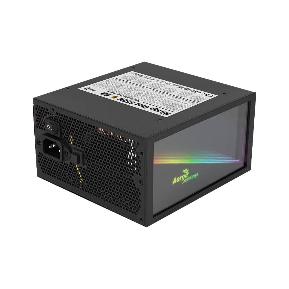 AeroCool Mirage Fully Modular 80 Plus Gold Power Supply - 850W / Black