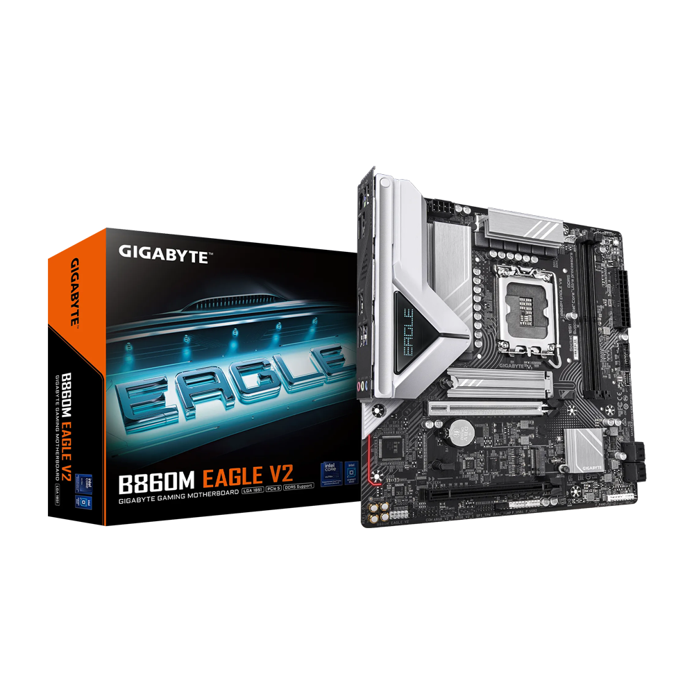 GIGABYTE B860M EAGLE V2 Gaming Motherboard - DDR5 / HDMI / DisplayPort / USB - Black