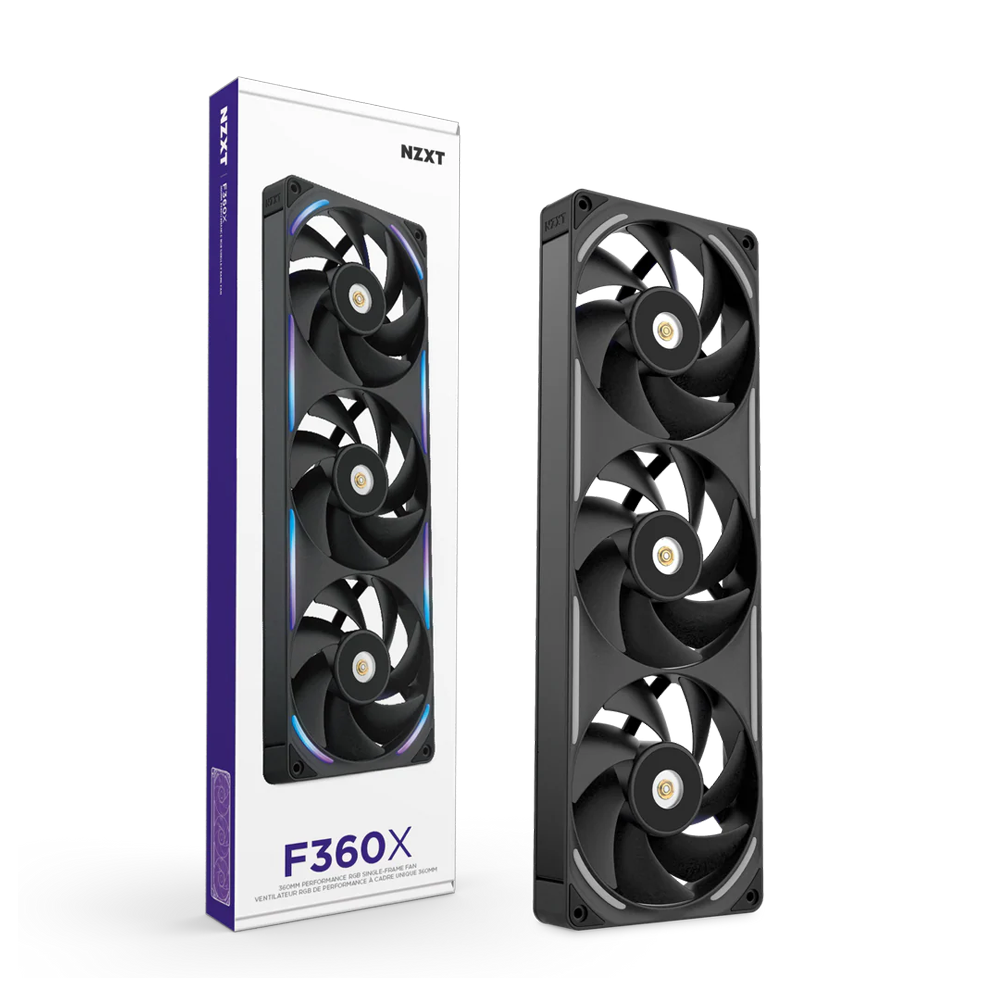 NZXT F360X Performance RGB Single Frame Case Fan - 360mm / Black