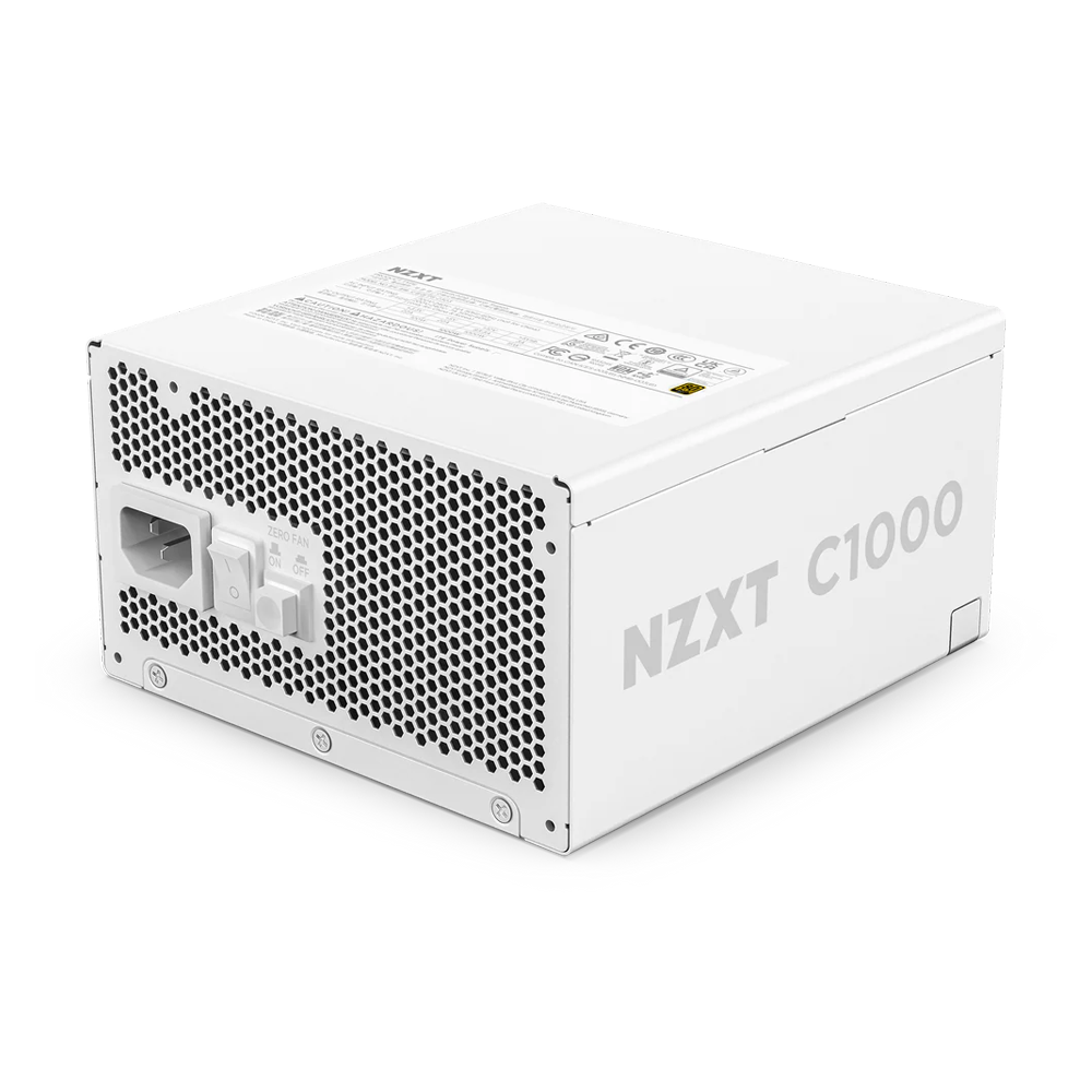 NZXT ATX 3.X 80 Plus Gold Fully Modular Low Noise Power Supply - 1000W / White
