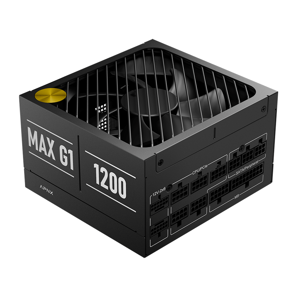 APNX MAX G1 Full Modular PCIE 5.1 ATX 3.1 80 Plus Gold Power Supply - 1200W / Black