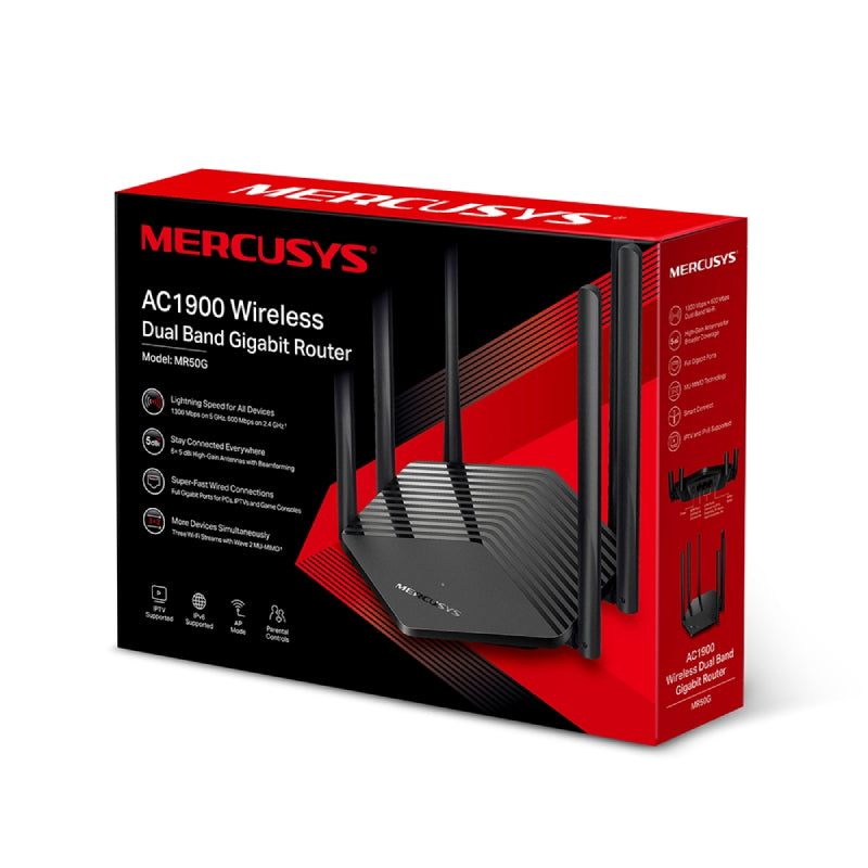 Mercusys MR50G (AC1900) Wireless Dual Band Gigabit Router - 5GHz(1300 Mbps) / Gigabit WAN / Gigabit LAN