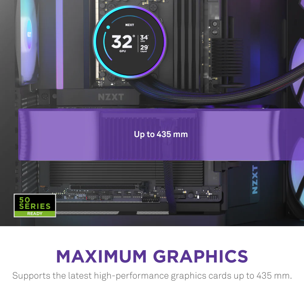 NZXT H9 Flow RGB (2025) Dual-Chamber Mid Tower Case With RGB Fans - Black
