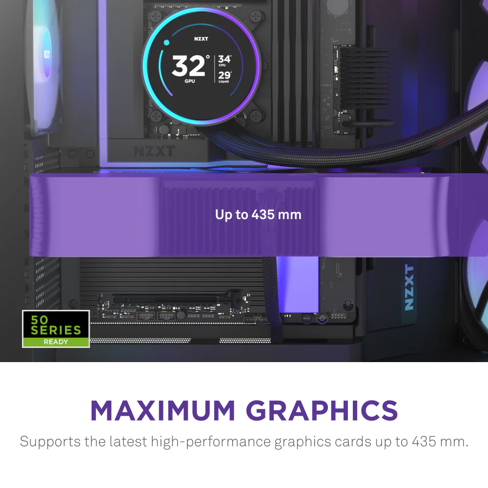 NZXT H9 Flow RGB+ (2025) Dual-Chamber Mid Tower Case With RGB Fans & Control Hub - All Black