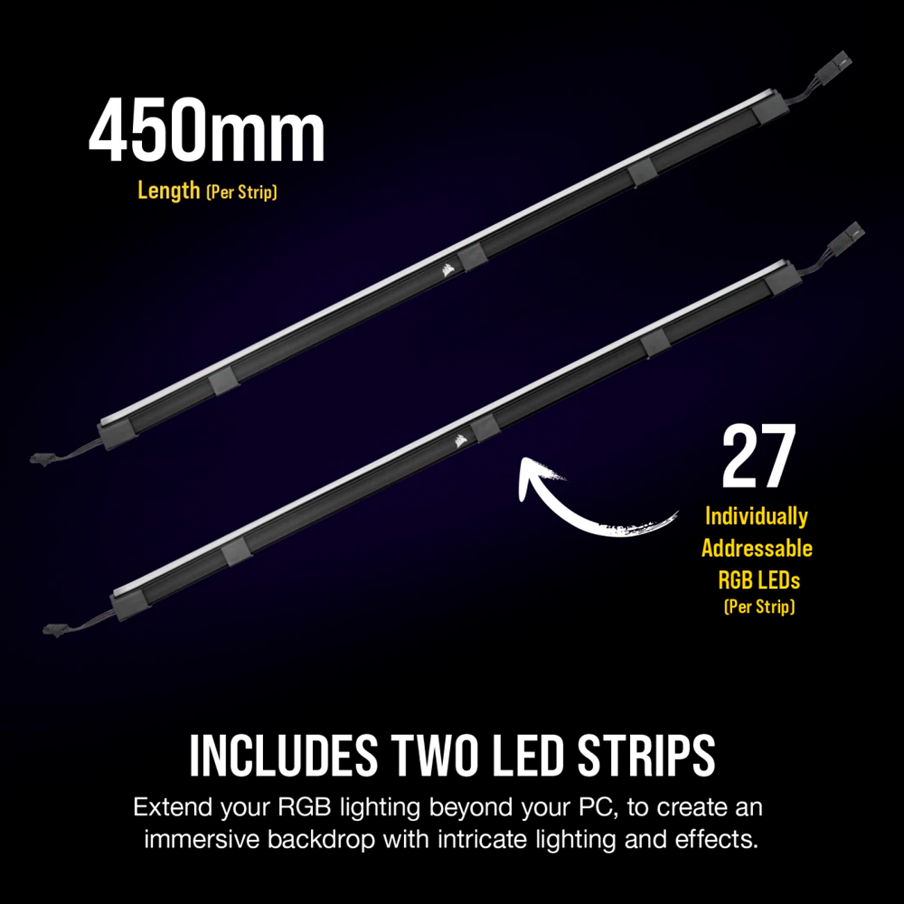 CORSAIR iCUE LS100 Smart Lighting Strip Expansion Kit - 450mm