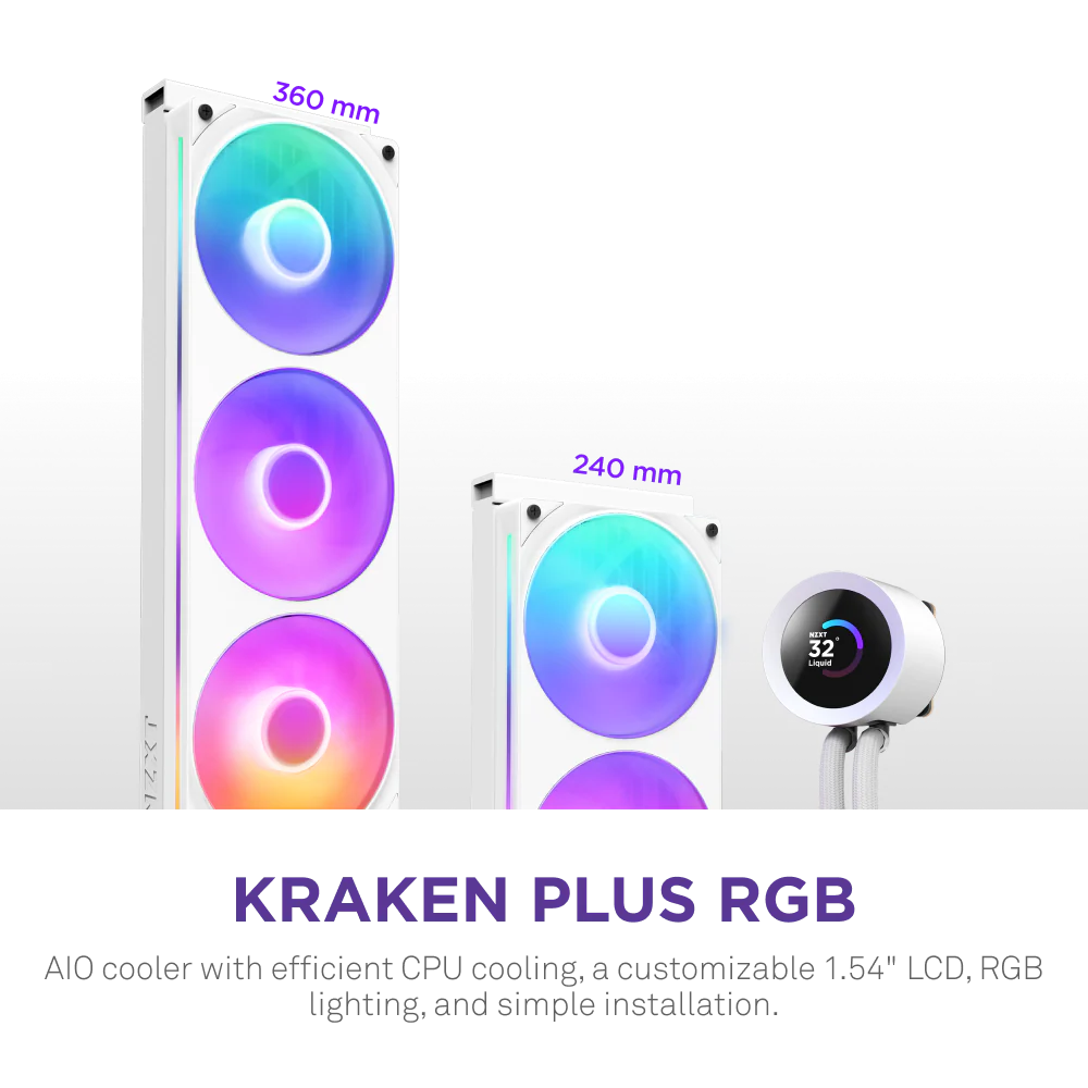 NZXT Kraken 360 RGB V2 AIO Liquid Cooler - 360mm / White