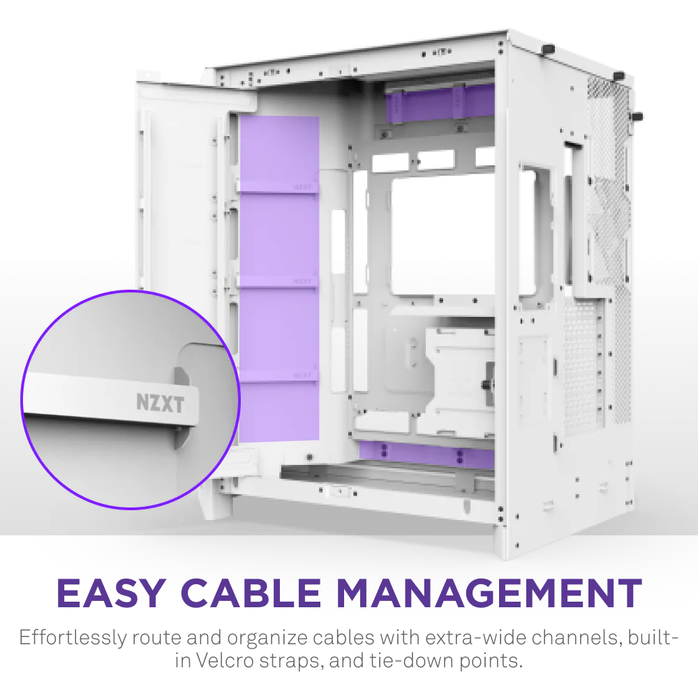 NZXT H9 Flow RGB+ (2025) Dual-Chamber Mid Tower Case With RGB Fans & Control Hub - All White