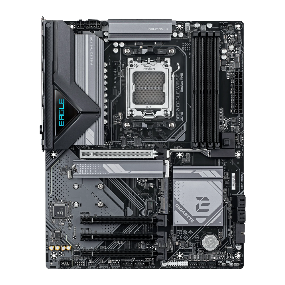 GIGABYTE B850 EAGLE Motherboard - DDR5 / Wi-Fi6E / HDMI / DisplayPort / USB - Black