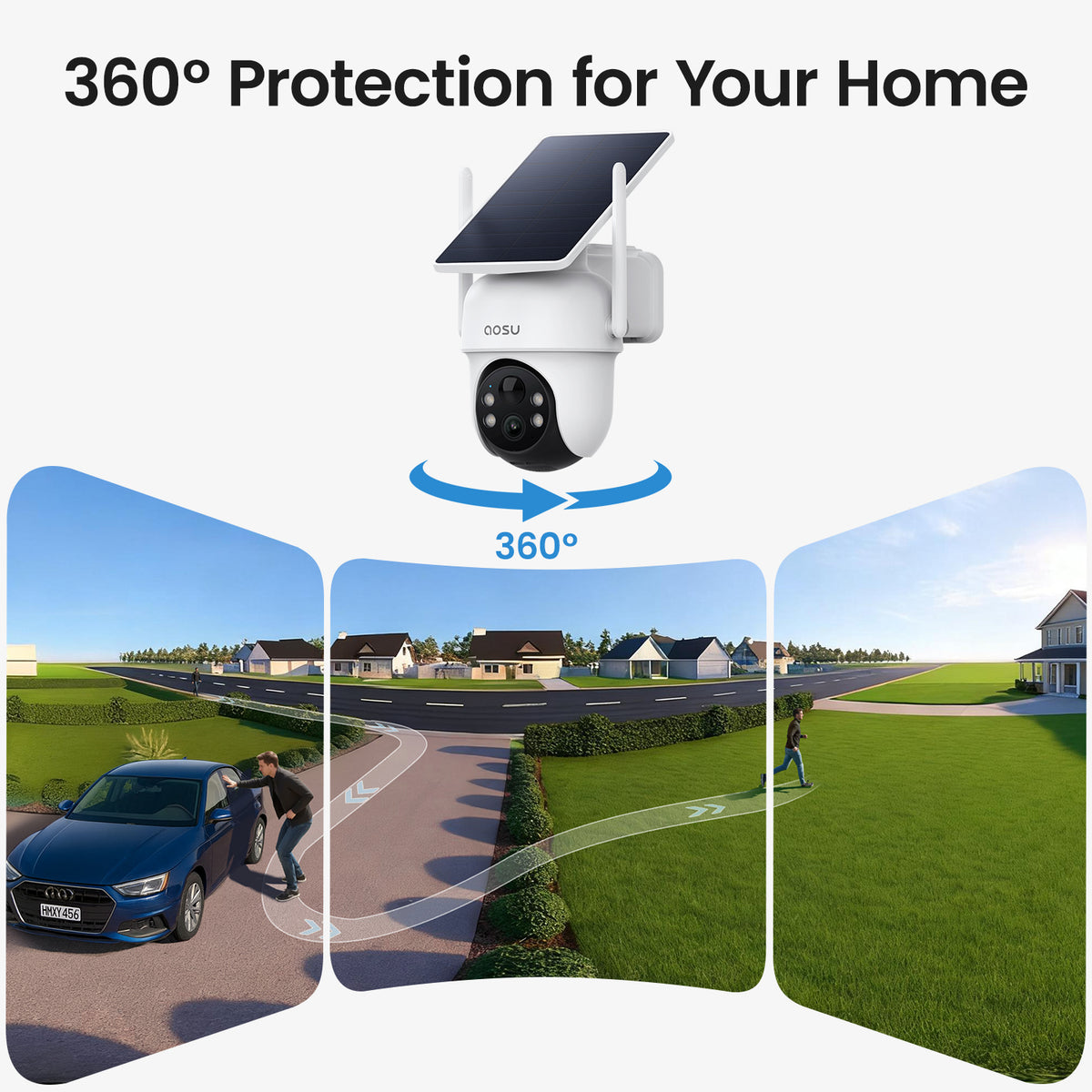 AOSU Solar Cam D1 Classic Kit 2 Cameras - 3MP / AI Detection / Night Vision