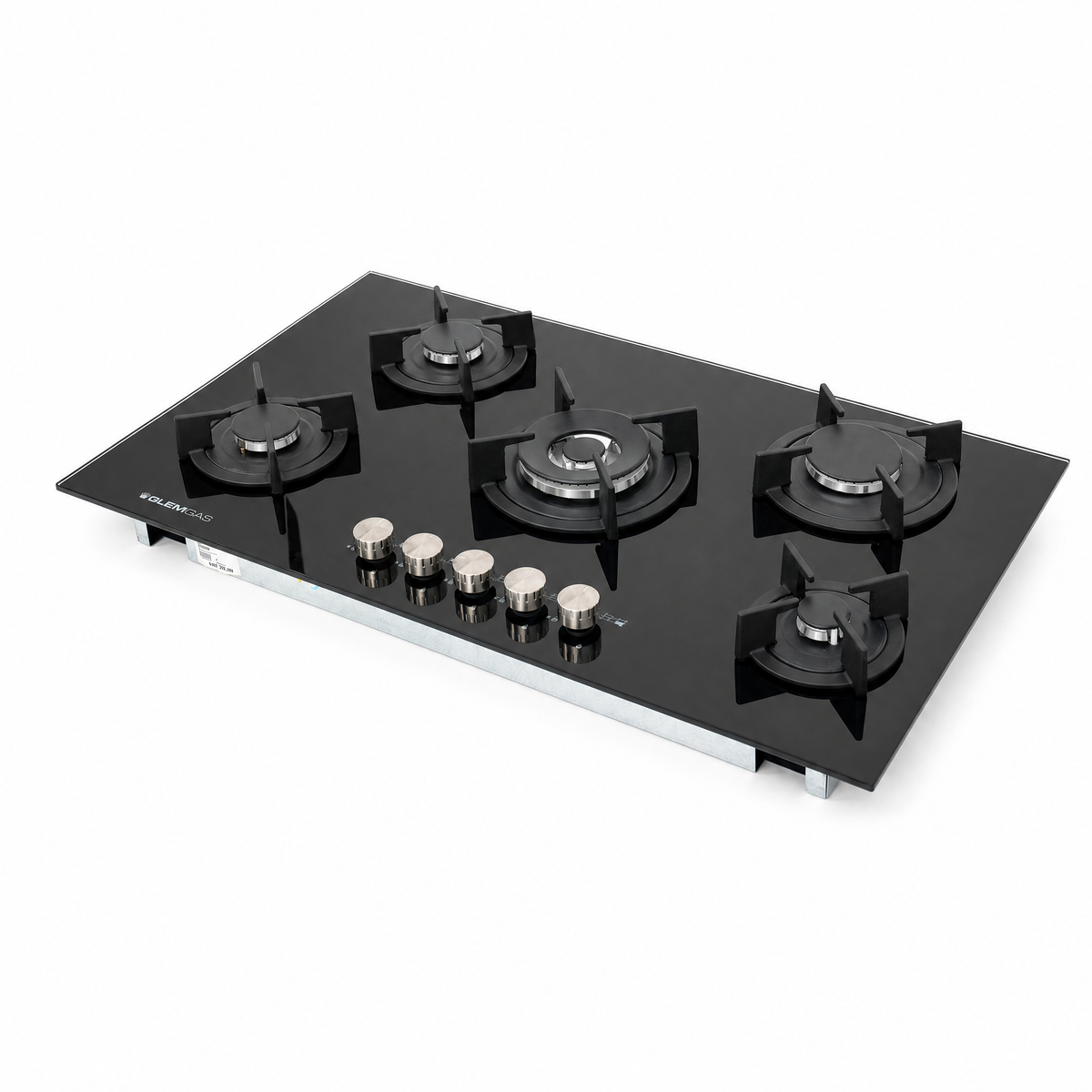 Glemgas Built-In Crystal Glass Gas Hob, 90cm GLGV955HBK