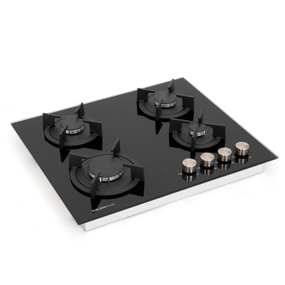 Glemgas Built-In Crystal Glass Gas Hob, 60cm GLGV64HBK