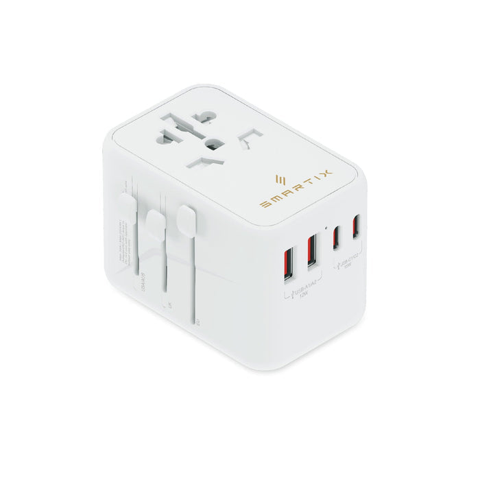 Smartix Premium International Travel Adapter - 100W / USB-A / USB-C ...