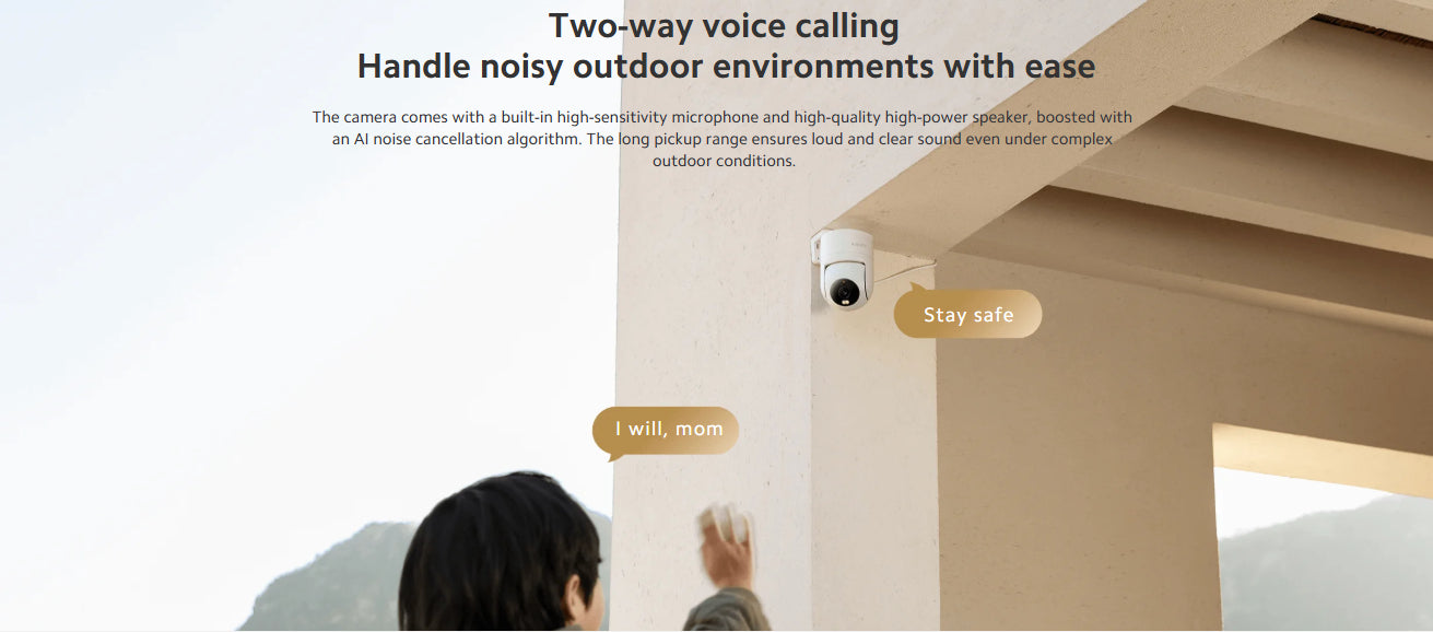 Xiaomi Outdoor Camera CW300 - 4MP Ultra-Clear / Two-way Intercom / Night Vision / AI Detection / Wi-Fi / White