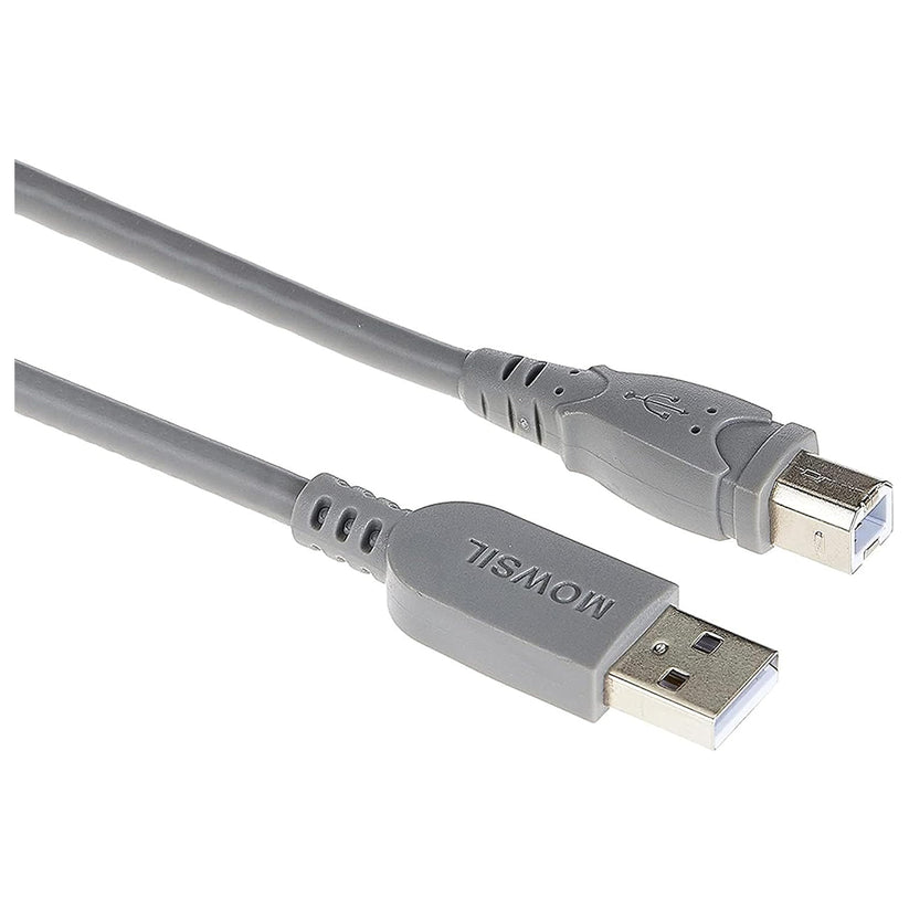 Mowsil USB 2.0 Type-A to Type-B Printer Cable - 480Mbps / 5 Meter / Grey