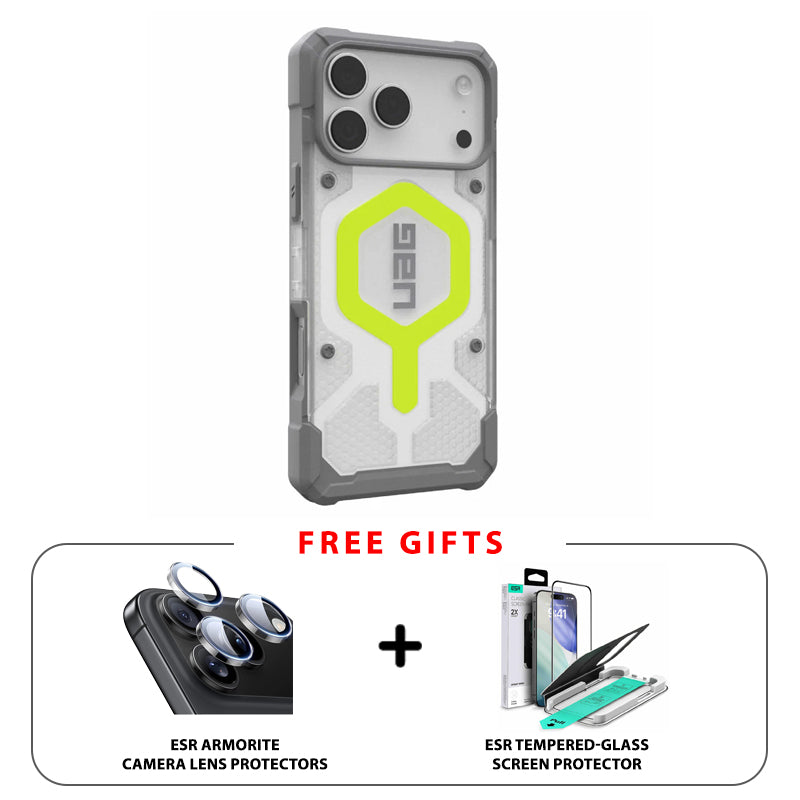 UAG Pathfinder Clear MagSafe Case For Apple iPhone 17 Pro - Active Neon (Glow)