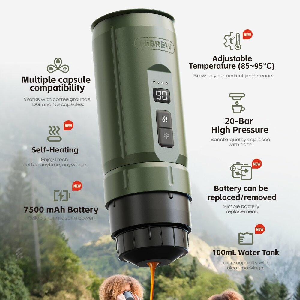HiBREW H4C - Wireless Coffee Maker with Detachable Battery