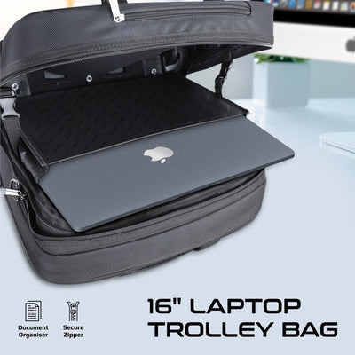 Promate Persona-TR Versatile Travel Trolley Bag - 16” / Black