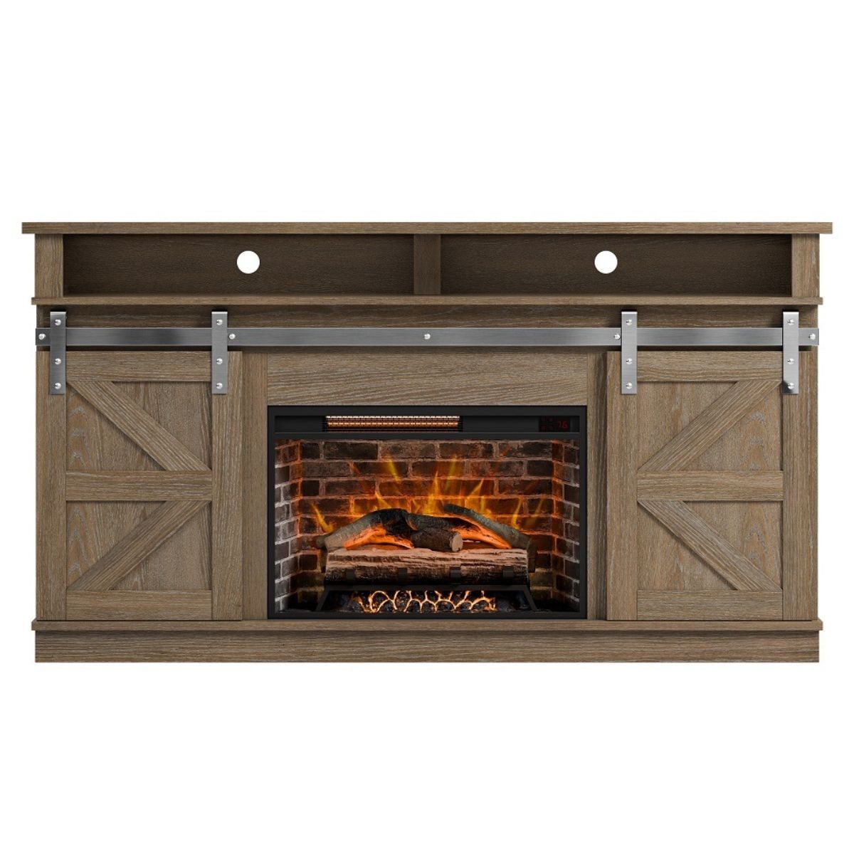 Orca Sliding Barn Door Console Up to 86-inch TVs - E115-VENEER