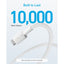 Anker 322 Braided Cable - 6ft / USB-A to USB-C / White
