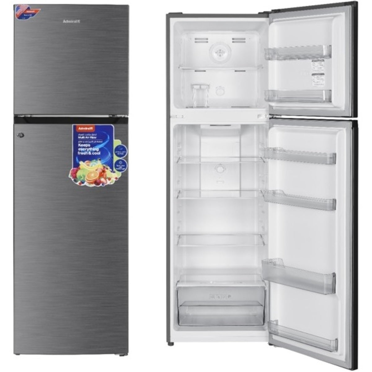 Admiral Top Mount Freezer Refrigerator 334 Liters 11.76 CFT, Inox - ADR 45TMH22CPI