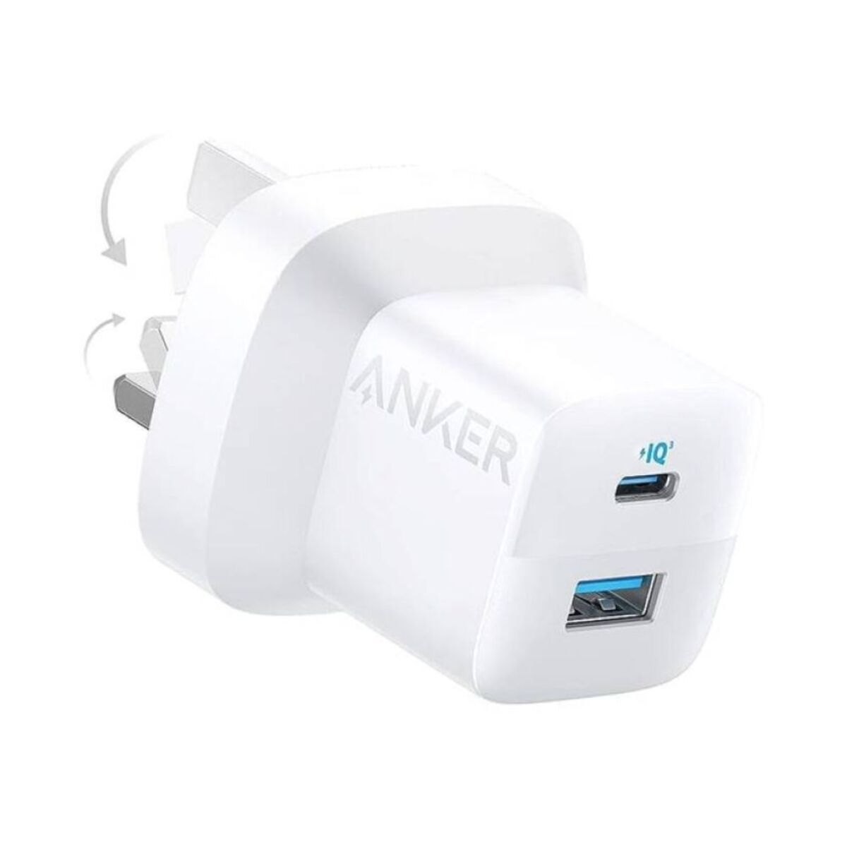 Anker 323 Charger Adapter with Type C to Lightning Cable 33W, White - B2331K21
