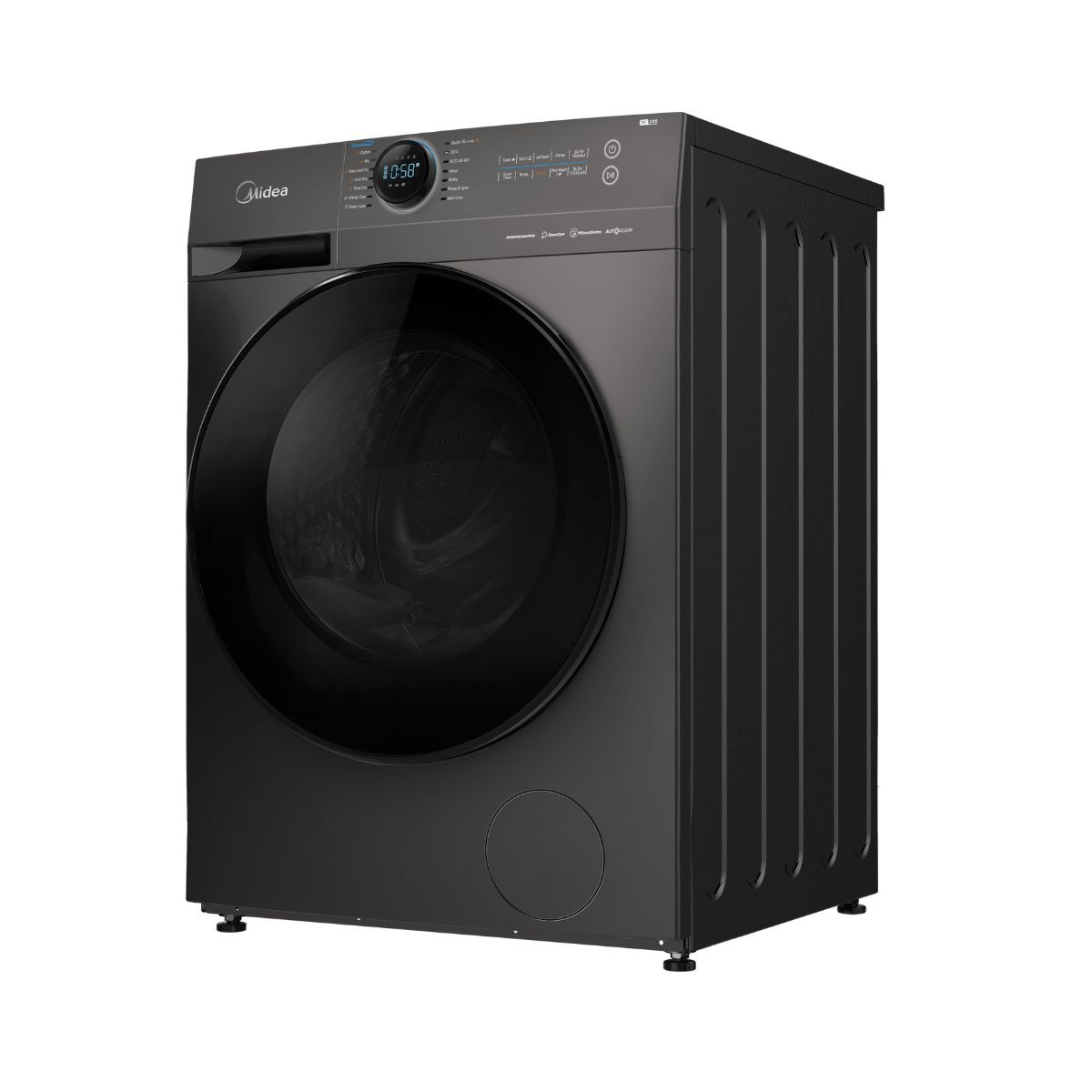 Midea Washing Machine Front Load,8-6KG,1400RPM, Titanum Grey - MF200D80WB/T-KW