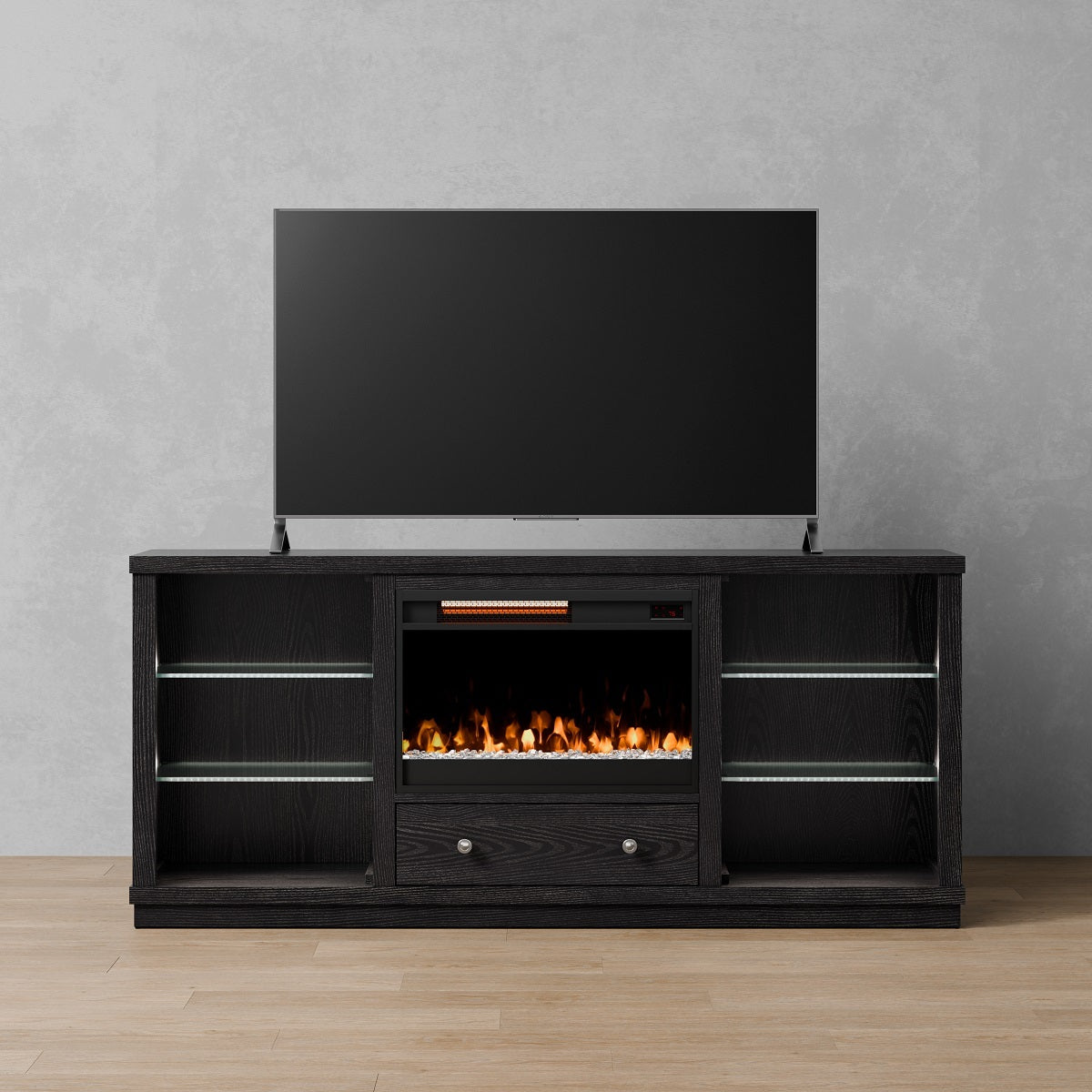 Orca Light Transitional Console Drawer Up to 86-inch TVs - E113-VENEER
