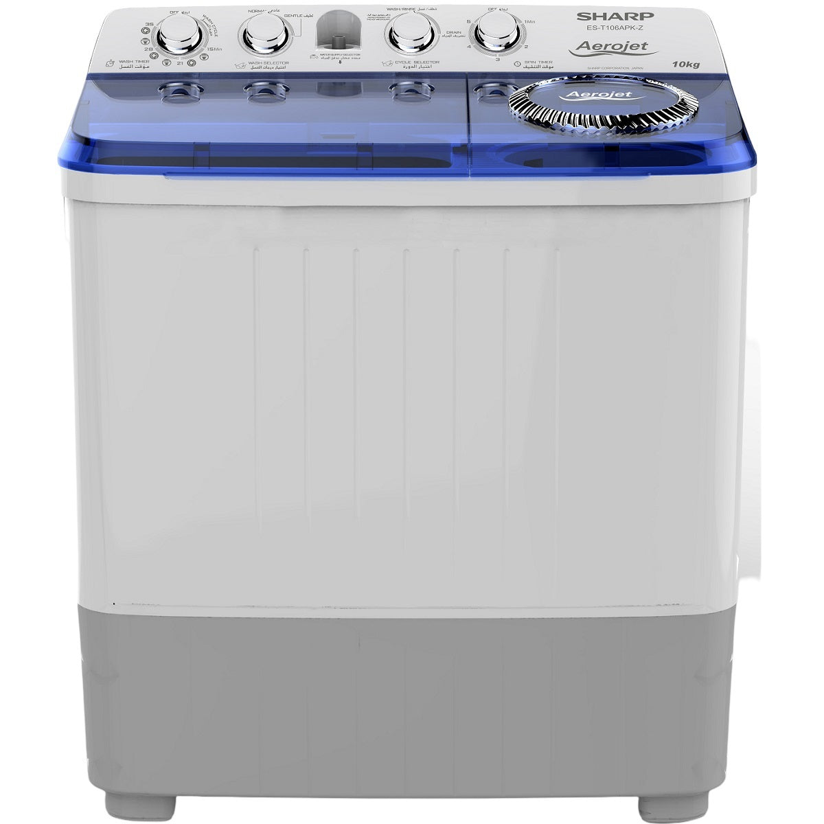 Sharp Twin Tub Washer 10kg Dryer 6.5kg, White - ES-T106APK-Z