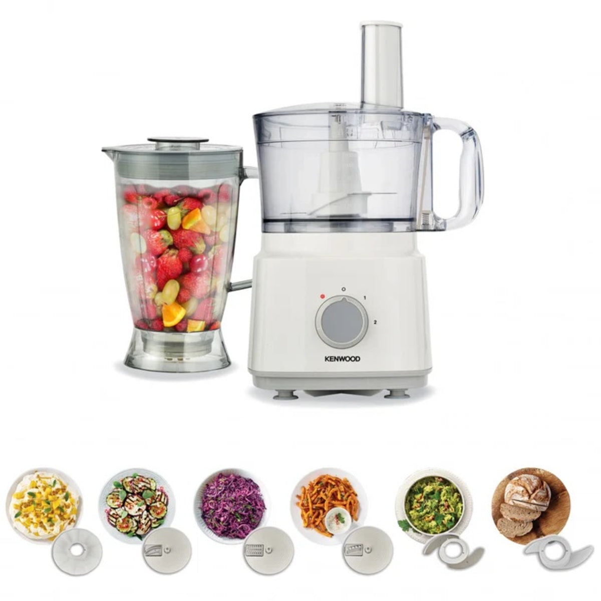 Kenwood Food Processor 750 Watts 2 Liters, White - FDP03.C0WH