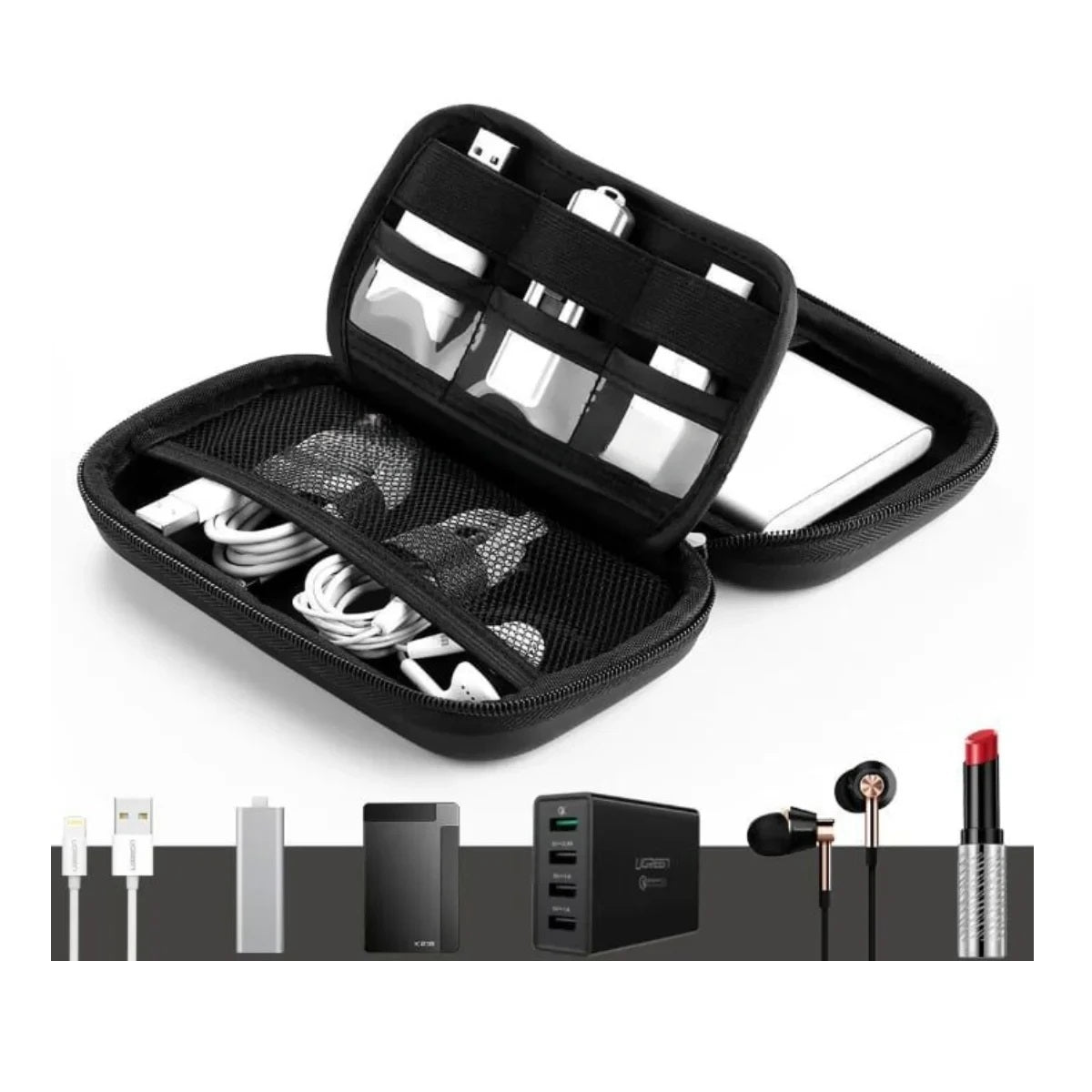 حقيبة  تخزين  القرص يوجرين حقيبة  كبيرة / أسود