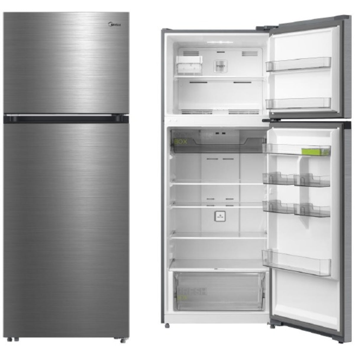 Midea Top Mount Freezer Refrigerator 463 Liters 16.3 CFT, Silver - MDRT645MTE46AED