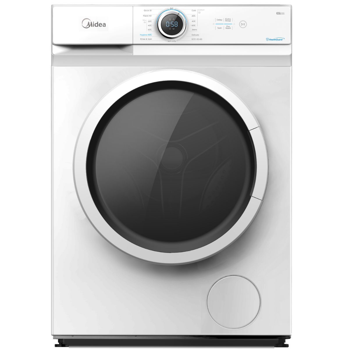 Midea Front Load Washer 6kg, White - MF100W60/W-KW