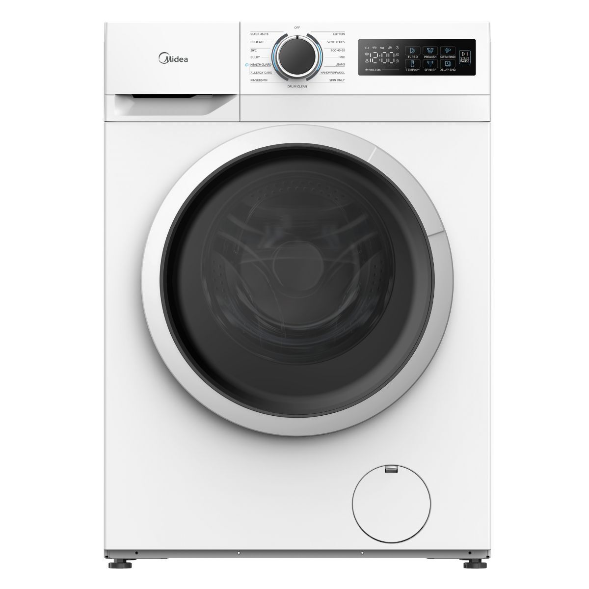 Midea Front Load Washer 8kg, White - MF110W80B/W-GCC