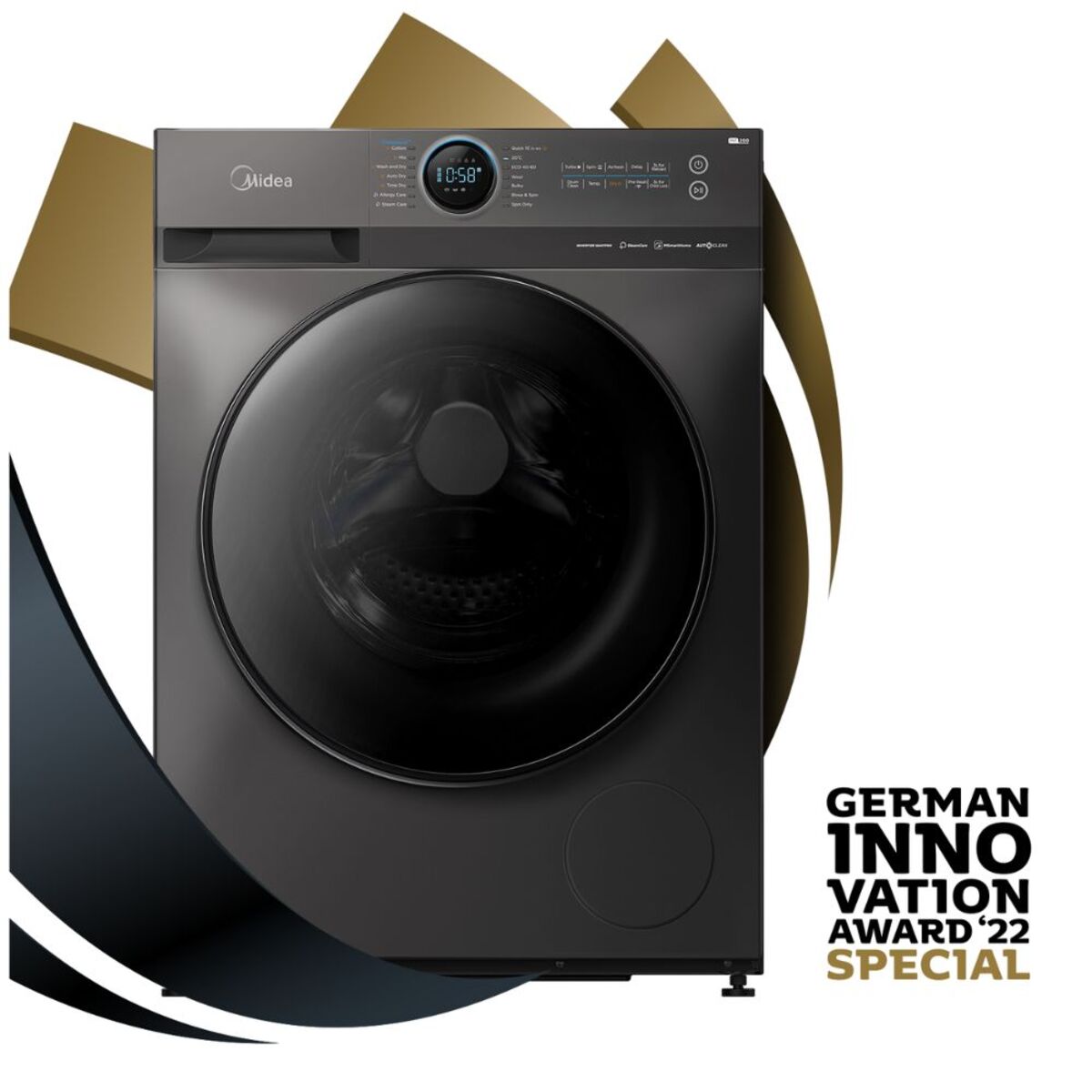 Midea Front Load Washer 12kg Dryer 8kg, Titanium - MF200D120WB/T-KW