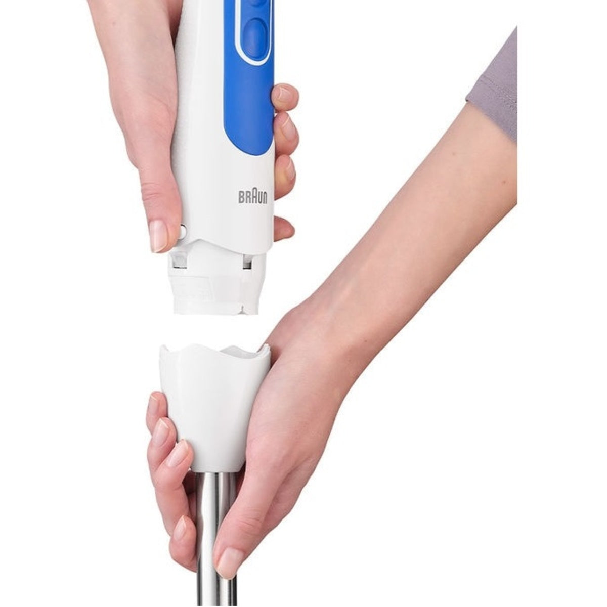 Braun MultiQuick 3 Hand Blender Spaghetti 700 Watts, White/Blue - MQ3025-WH