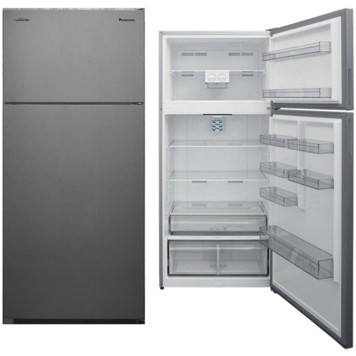 Panasonic Top Mount Freezer Refrigerator 432 Liters 17 CFT, Silver - NR-BC573VSKW